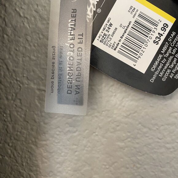 NWT Mossimo Brown Shiny Tummy Control Swimsuit Sz 24W - Picture 6 of 6